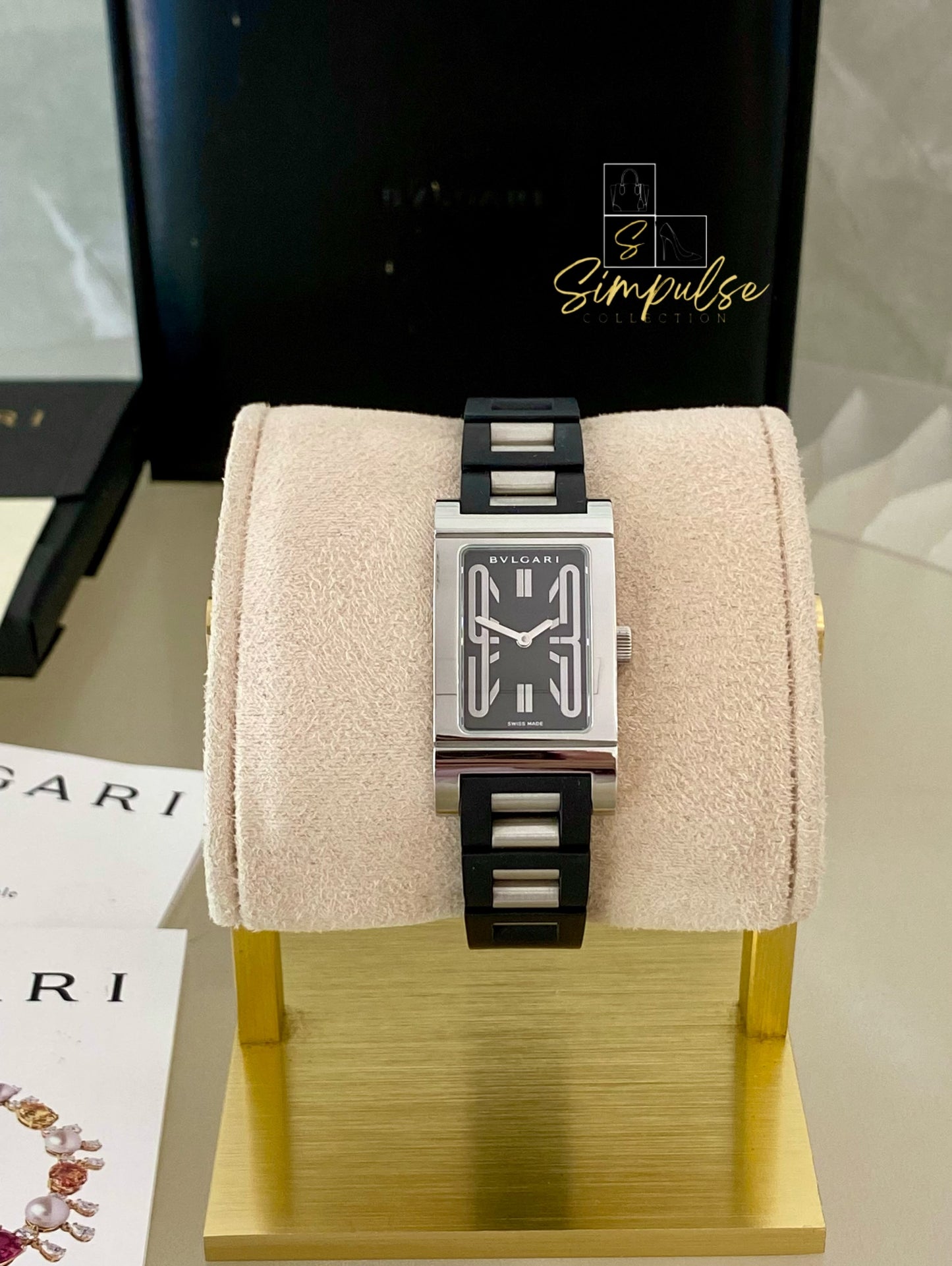 Bvlgari Rettangolo Black Dial