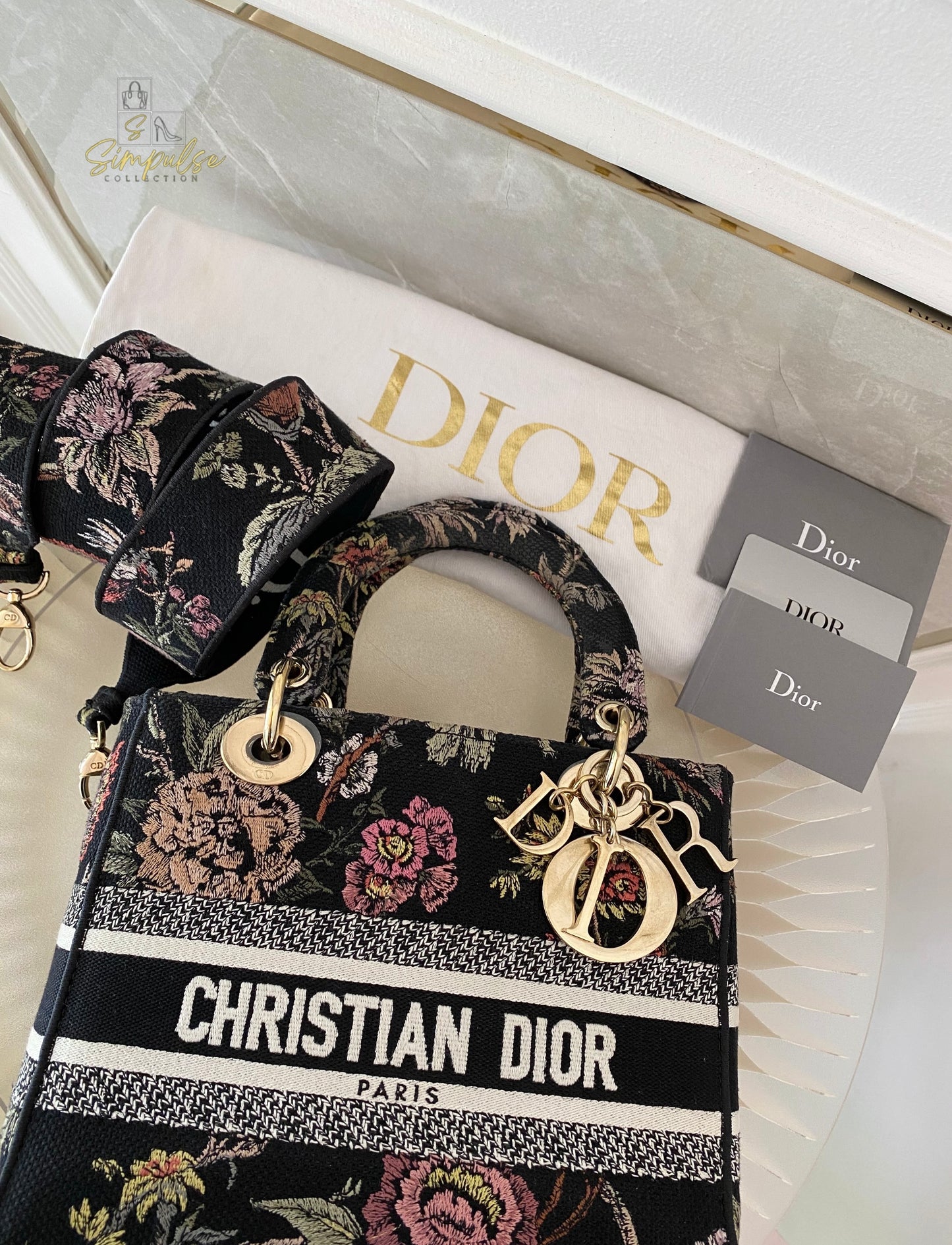 DIOR D-LITE OBLIQUE MEDIUM BLACK