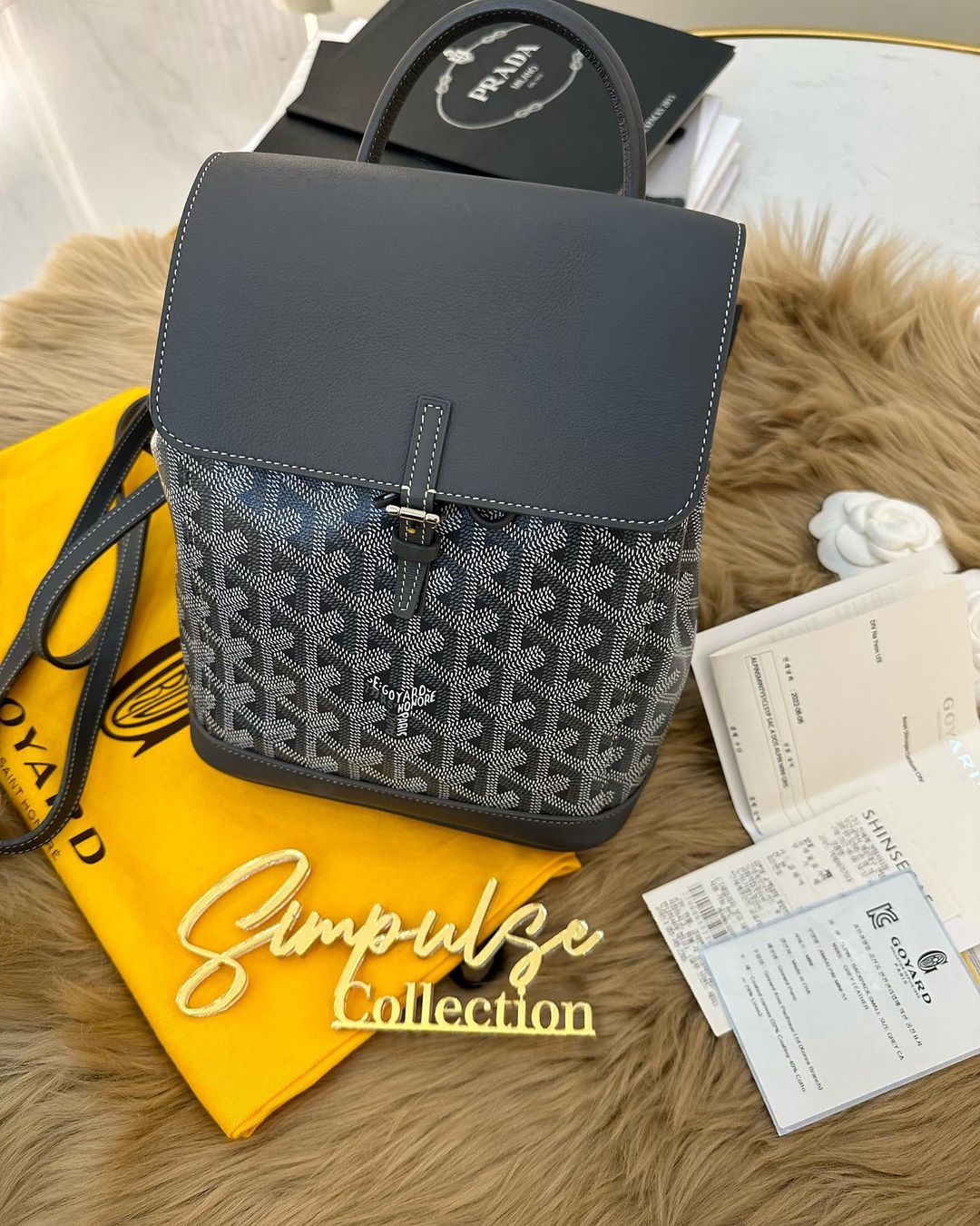 G Alpin Mini Backpack, Rucksuck Bag Grey Leather Crossbody