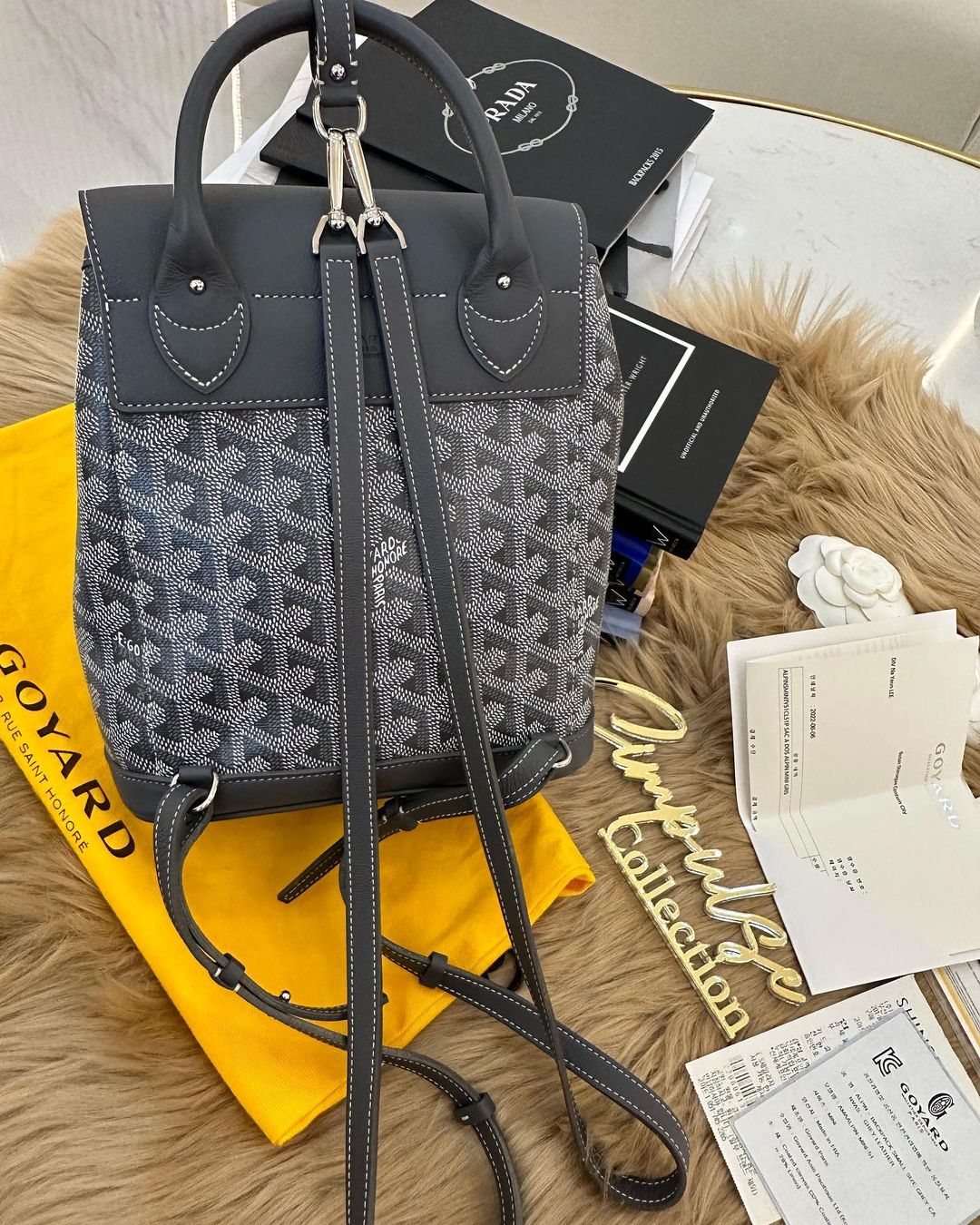 G Alpin Mini Backpack, Rucksuck Bag Grey Leather Crossbody