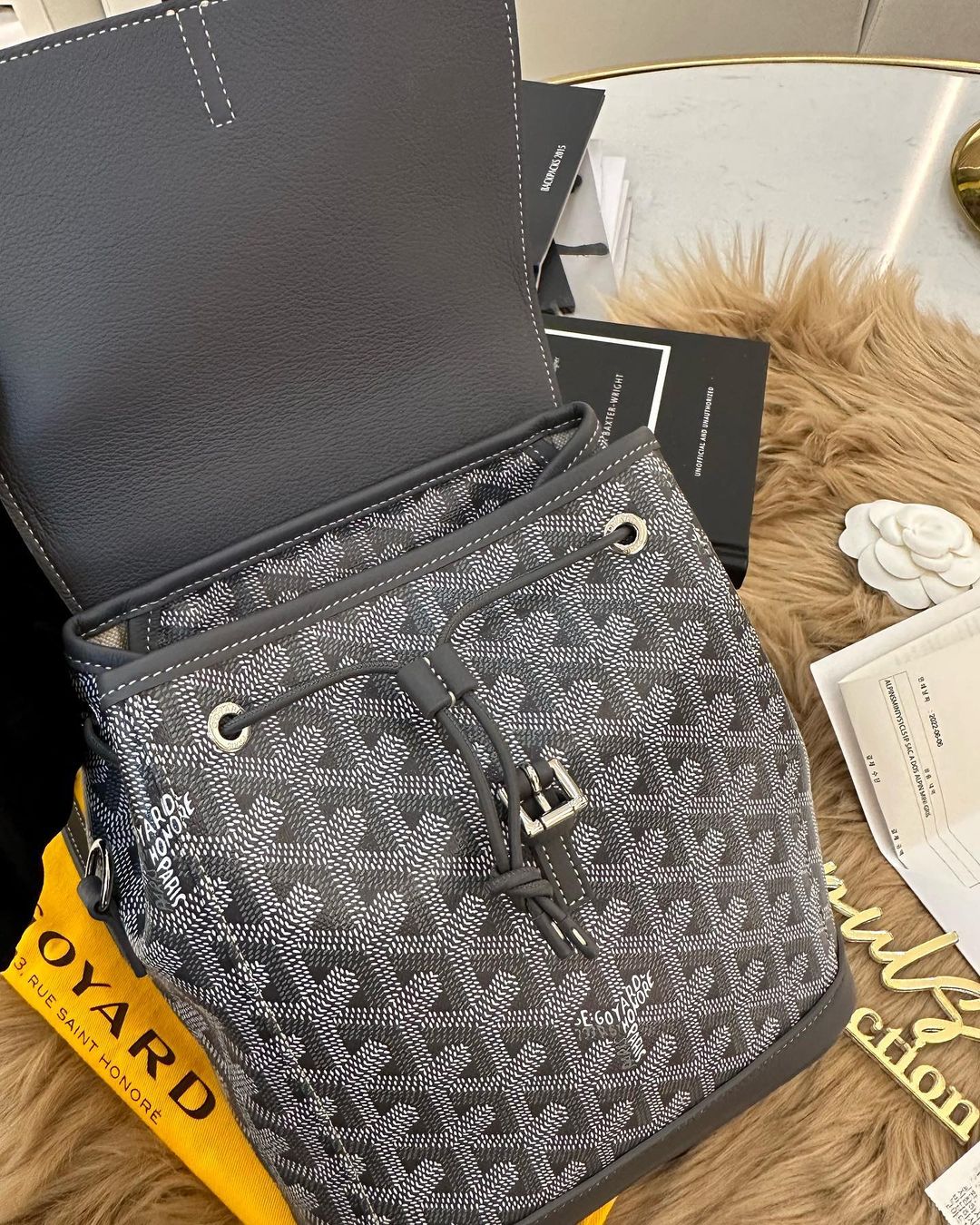 G Alpin Mini Backpack, Rucksuck Bag Grey Leather Crossbody