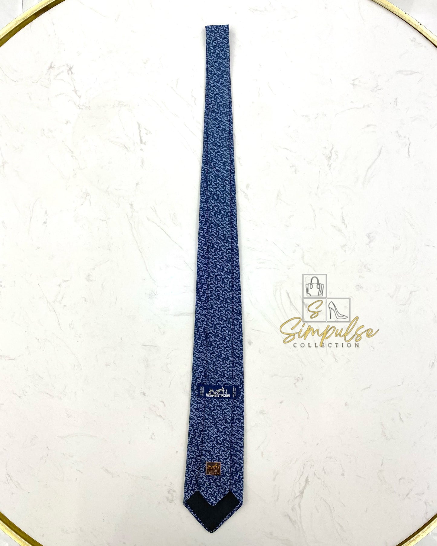 HERMES BLUE SILK TIE