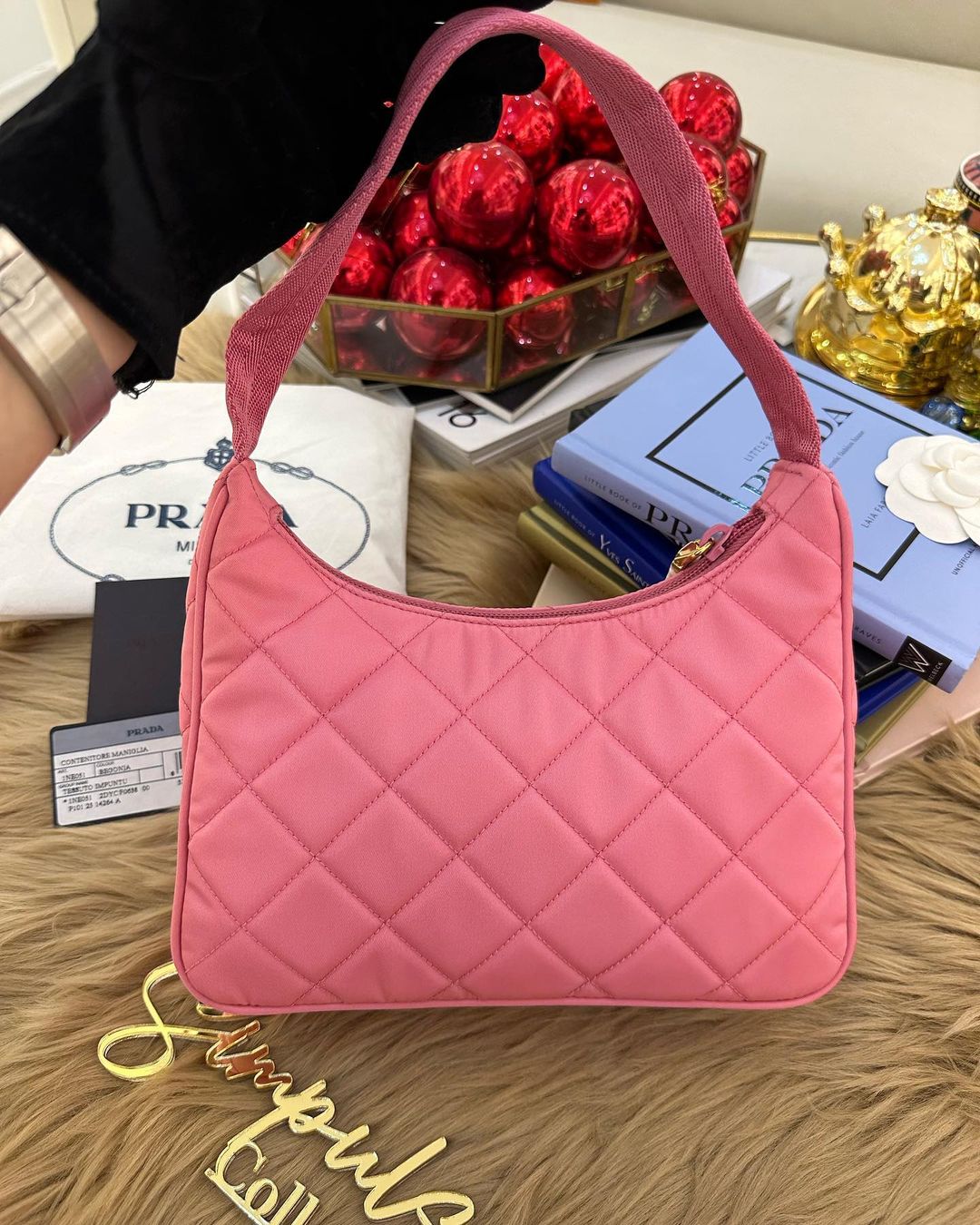 Quilted Pink Shoulder Bag