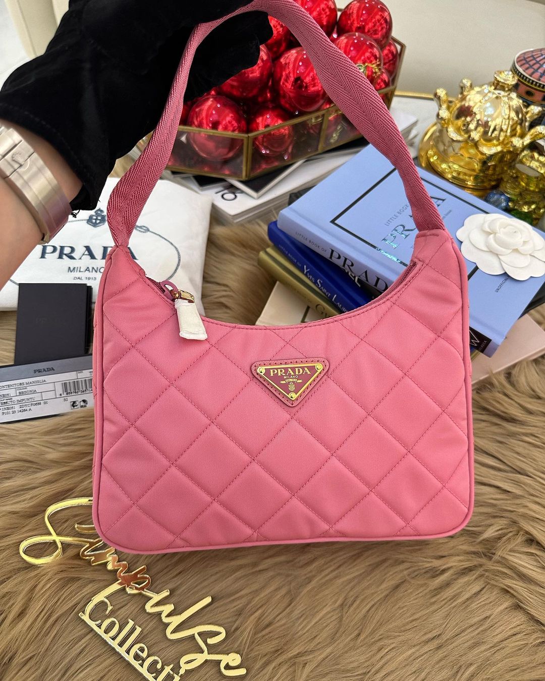 Quilted Pink Shoulder Bag
