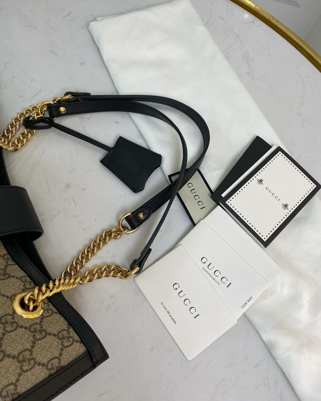 Gucci Padlock Supreme Medium Tote Black