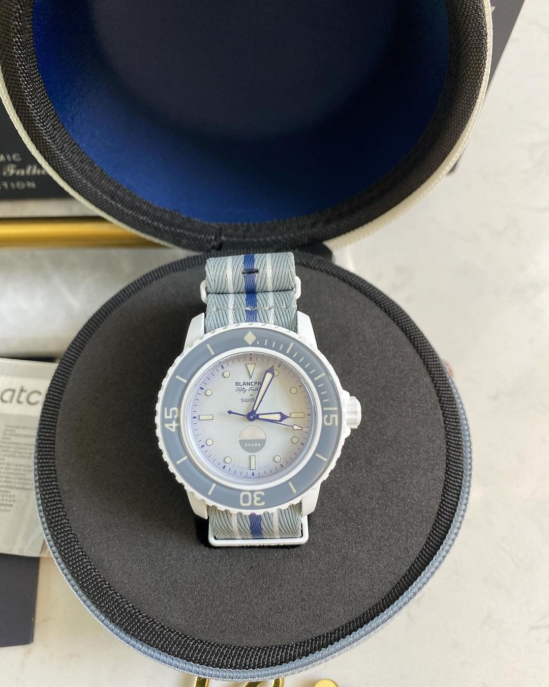 Swatc x Blancpain Bio Ceramic Scuba Fifthy Fathoms Antartic Ocean