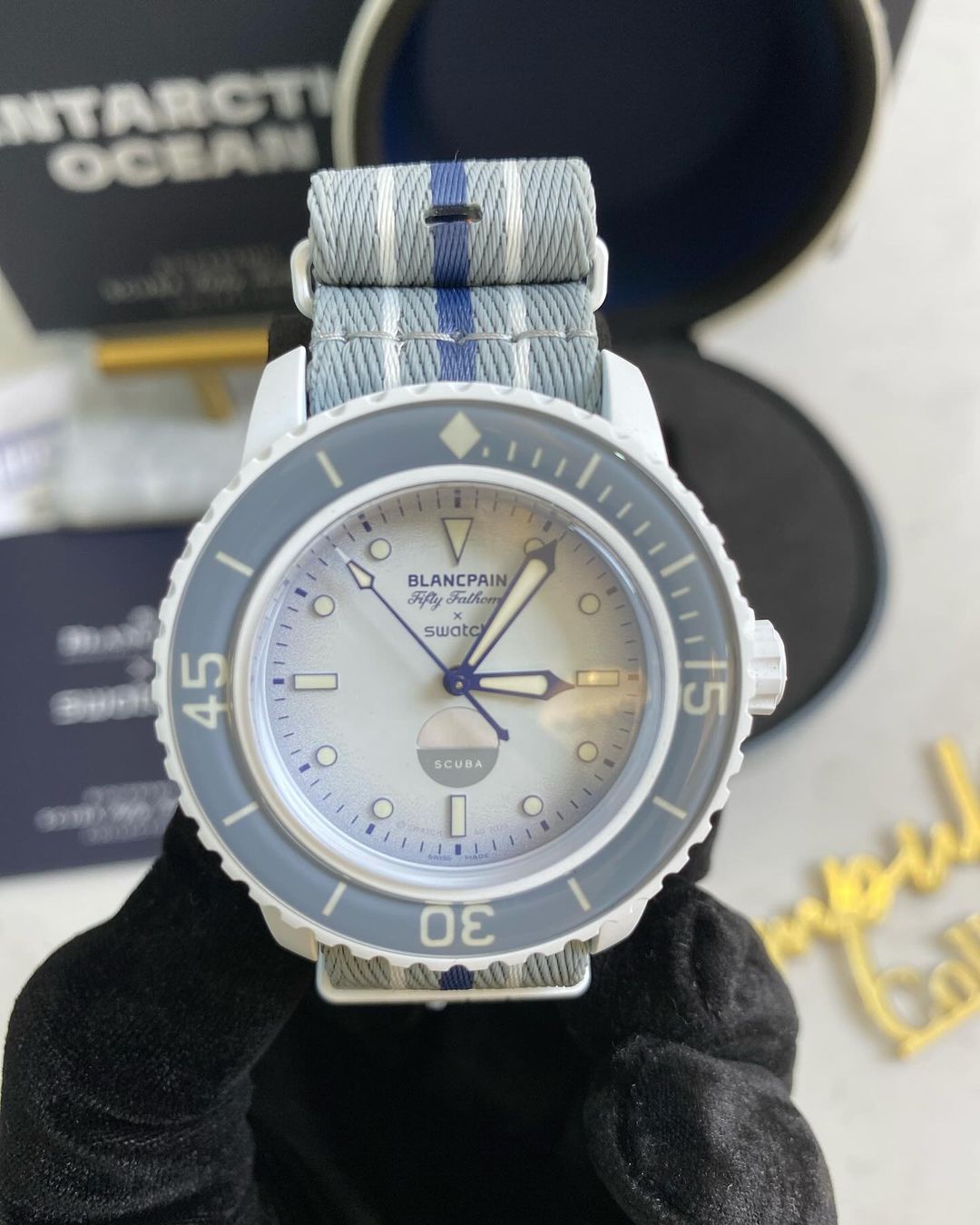 Swatc x Blancpain Bio Ceramic Scuba Fifthy Fathoms Antartic Ocean