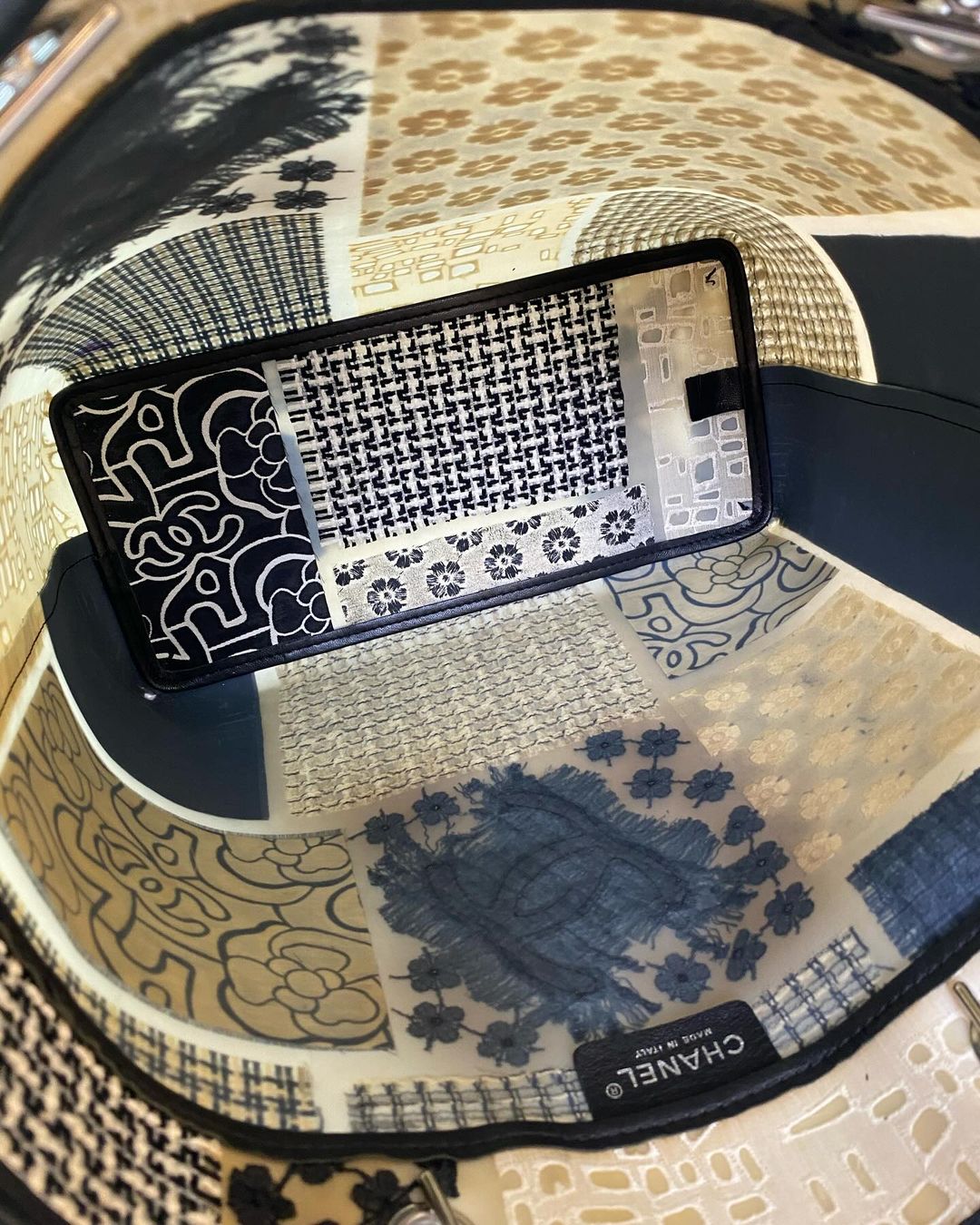 Chanel Rare Tweed & Fabric Patchwork Rubber Tote Bag