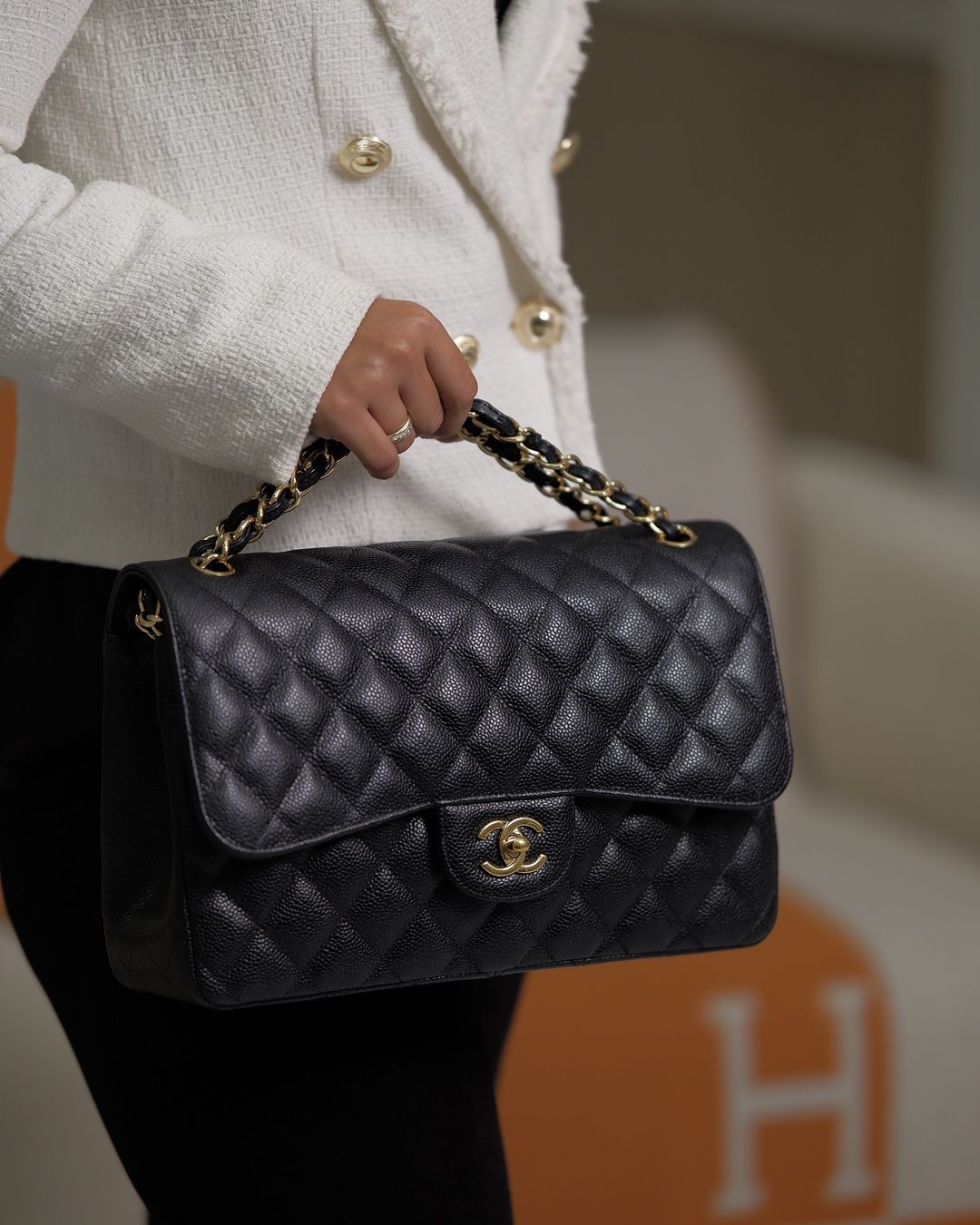 Chanel Classic Jumbo Double Flap Caviar GHW