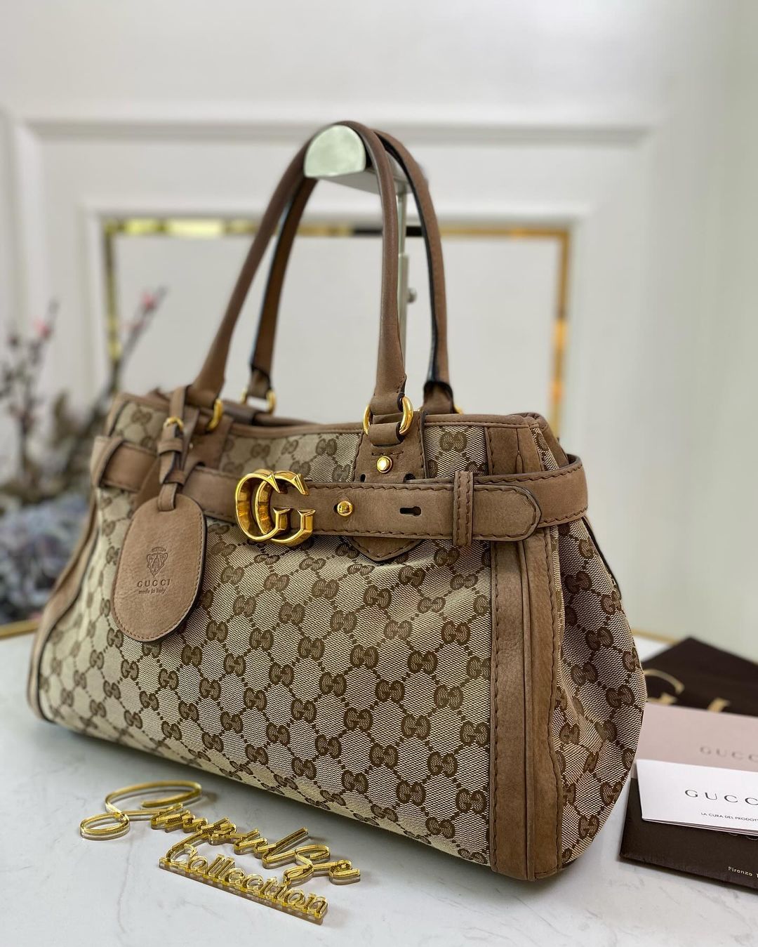 Gucci Supreme Ebony Canvas Nubuck Running Tote