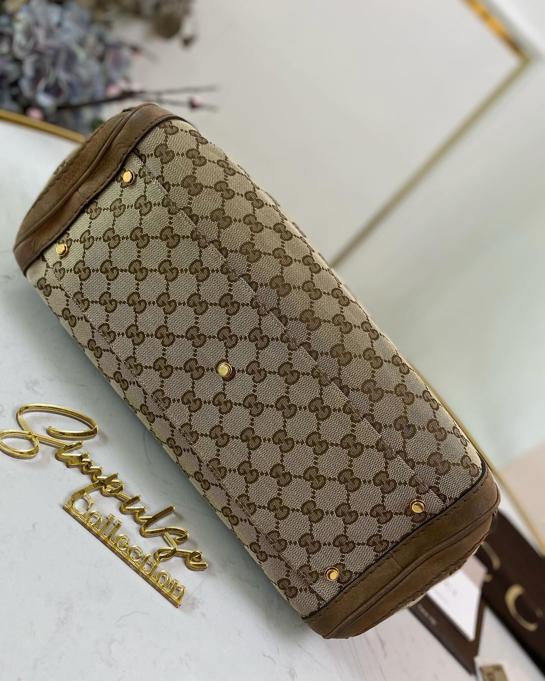 Gucci Supreme Ebony Canvas Nubuck Running Tote