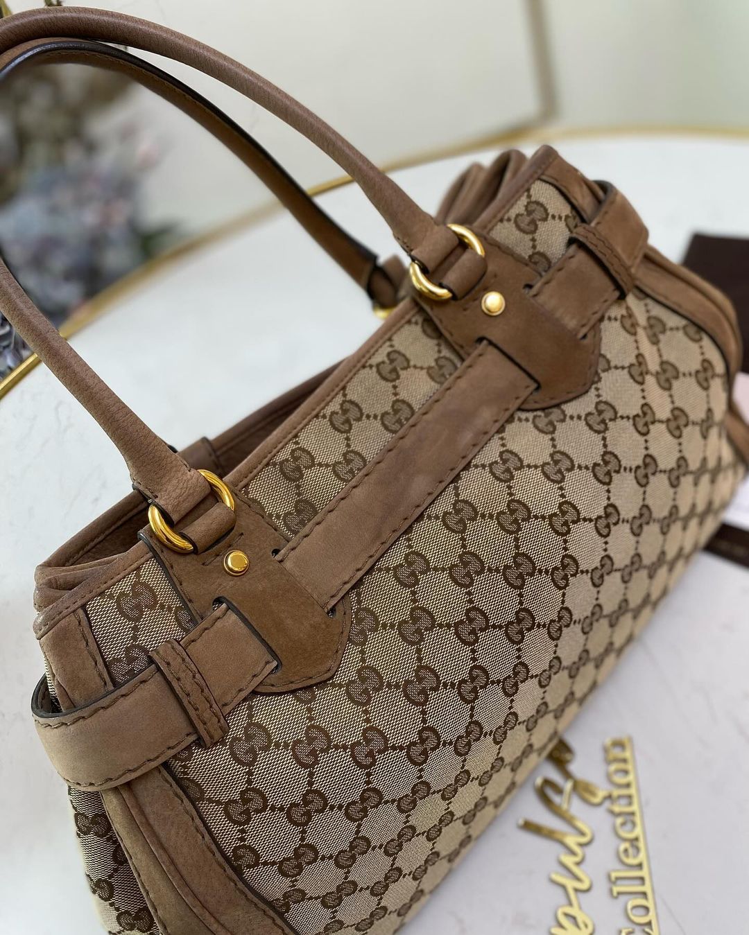 Gucci Supreme Ebony Canvas Nubuck Running Tote