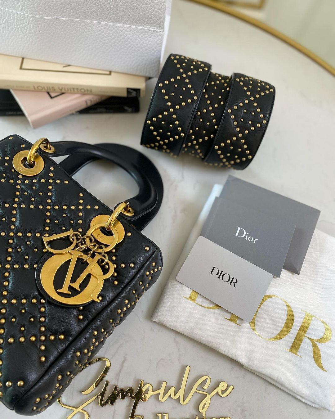 Dior Lady D Cannage Studded Black GHW