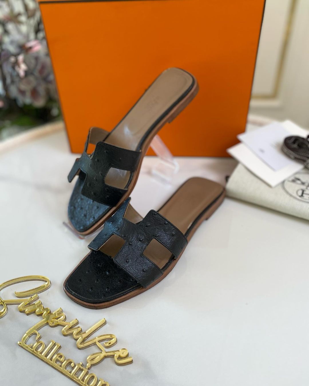 H Oran Black Ostrich