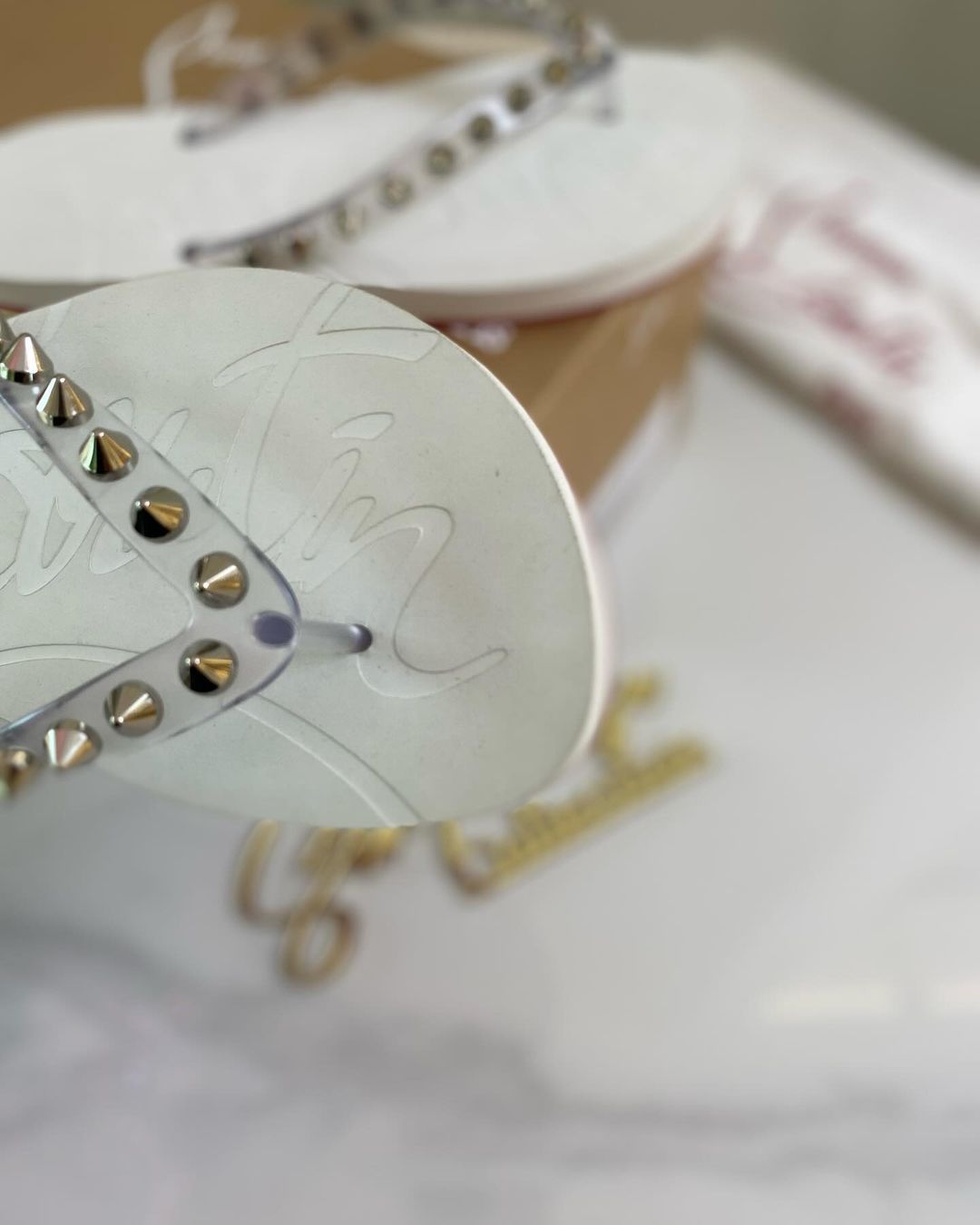 Christian Louboutin Flip Donna Spiked Rubber Slippers