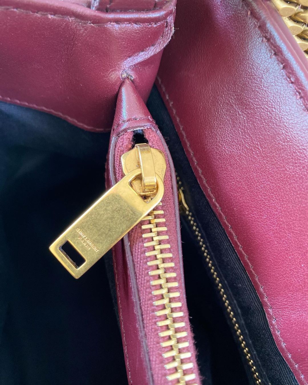 Yves Saint Laurent Lou Medium Quilted Burgundy
