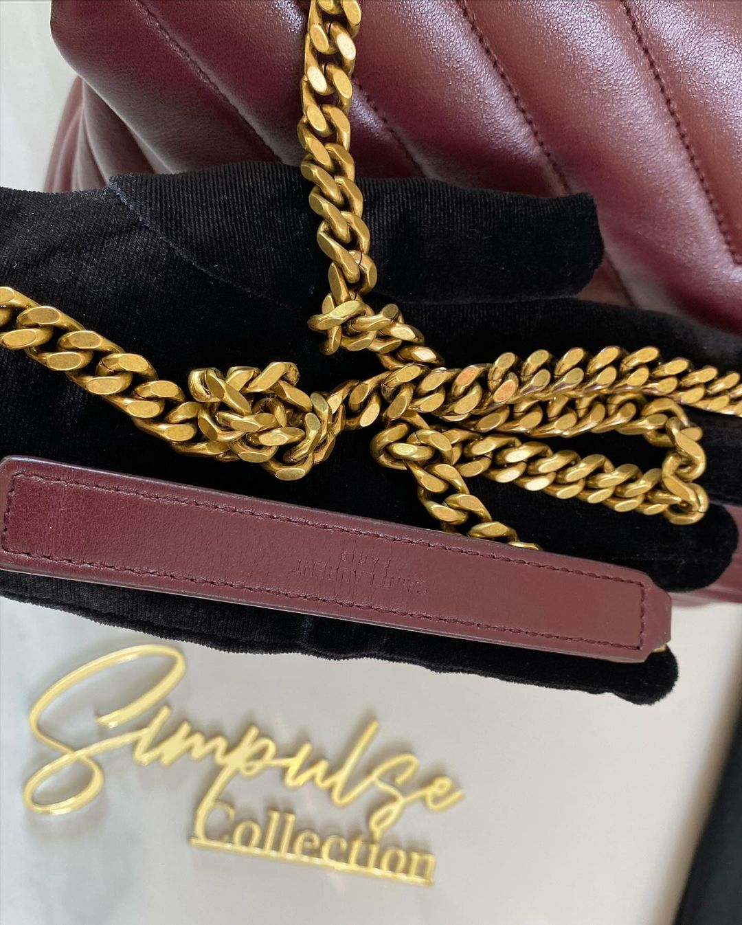 Yves Saint Laurent Lou Medium Quilted Burgundy