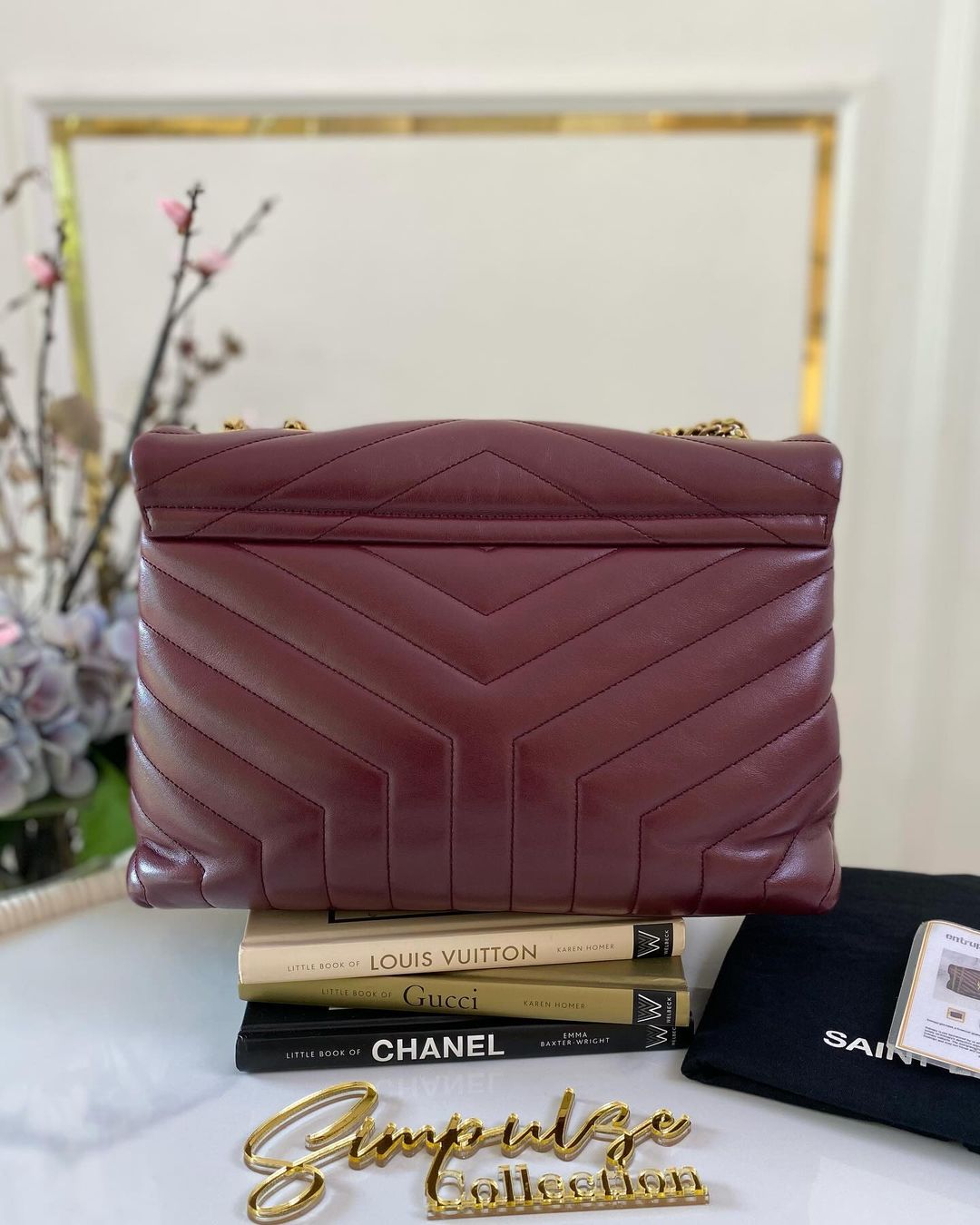 Yves Saint Laurent Lou Medium Quilted Burgundy