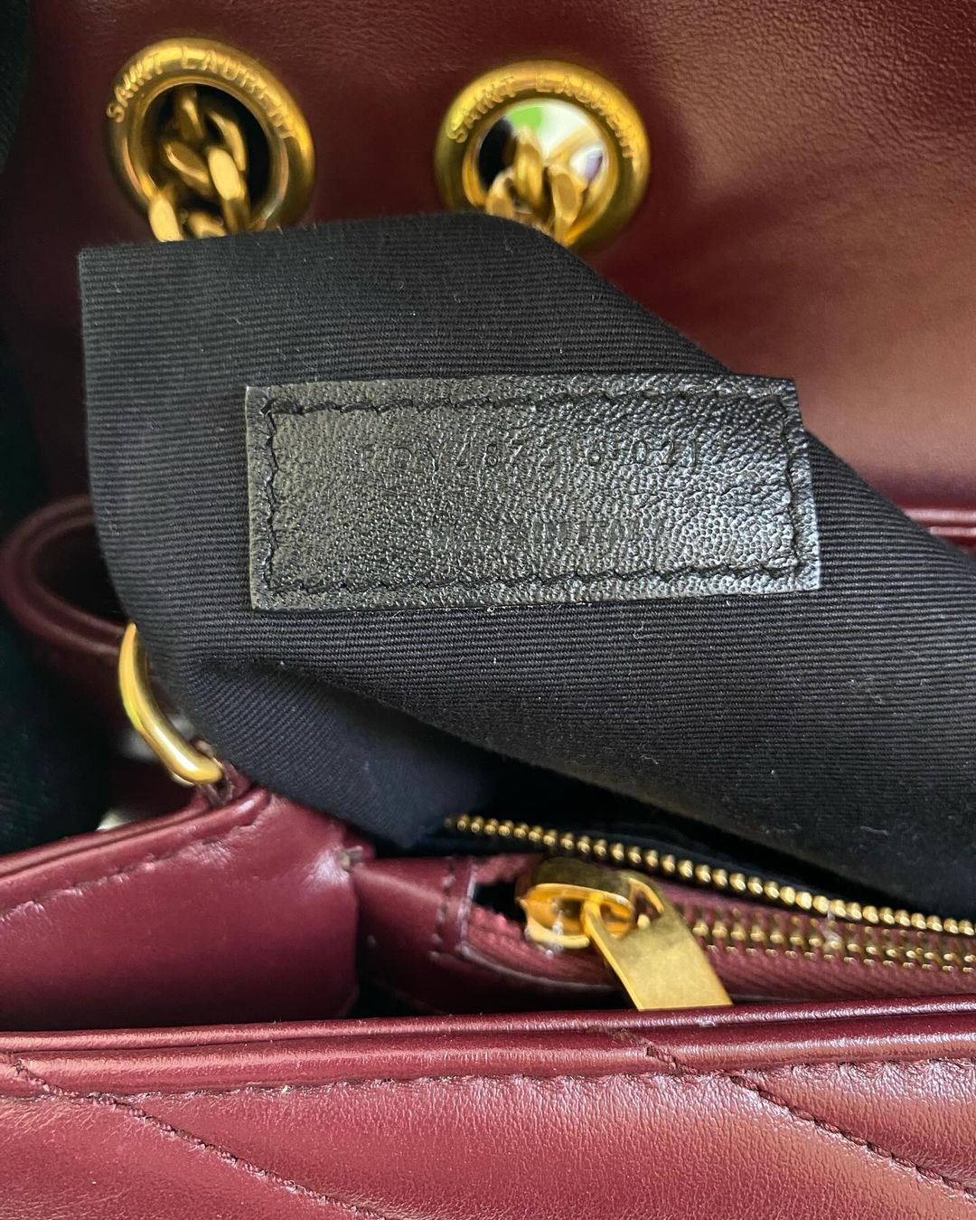 Yves Saint Laurent Lou Medium Quilted Burgundy