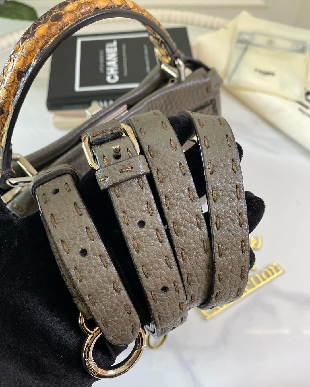 Fendi Snakeskin Selleria Mini Peekaboo