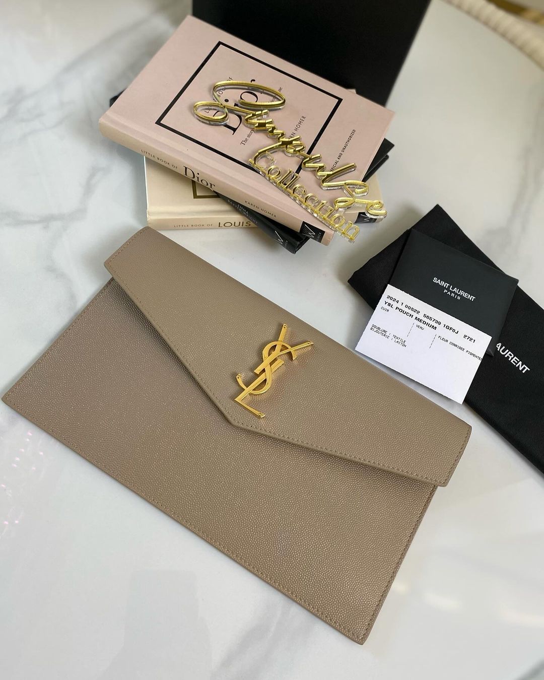 Yves Saint Laurent Uptown Leather Pouch