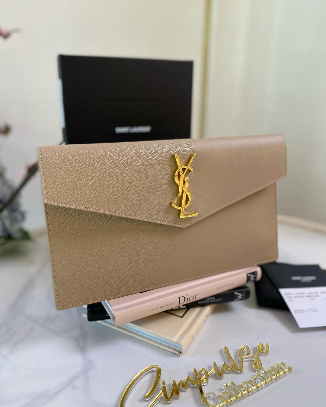 Y S L Uptown Leather Pouch
