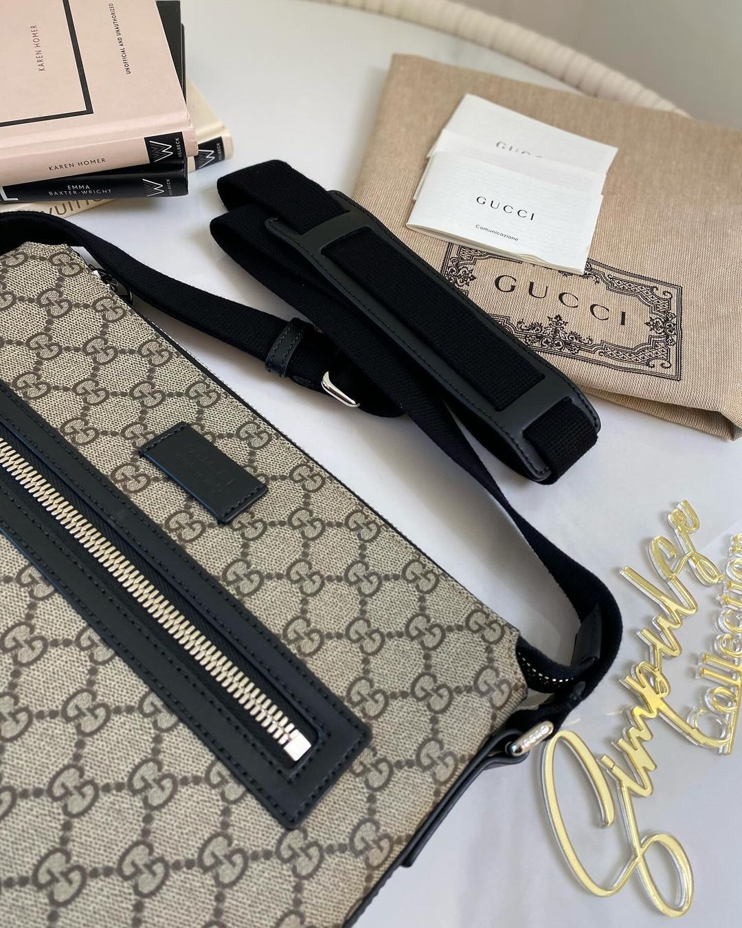 Gucci Gg Supreme Mono Canvas Messenger Bag