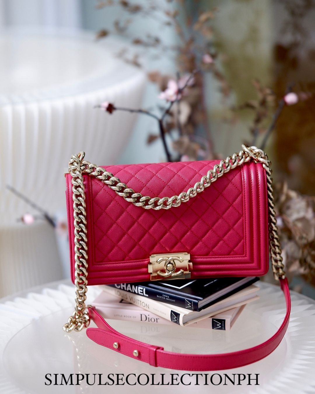 Chanel Handbag Chanel Le Boy Red CHANEL Black And Red Lambskin