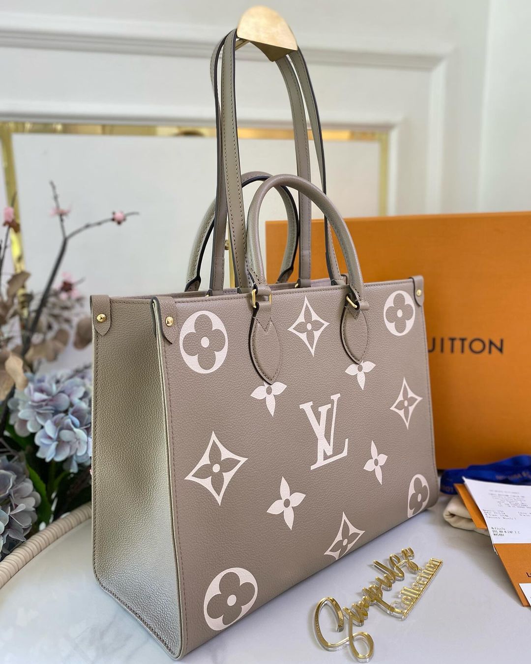 Louis Vuitton OTG Tourterelle Mono Empreinte Mm Size