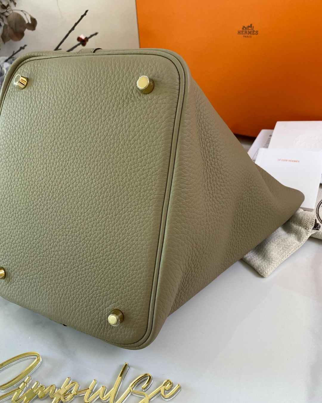 Hermes Picotin Lock 22 Beige Marfa GHW