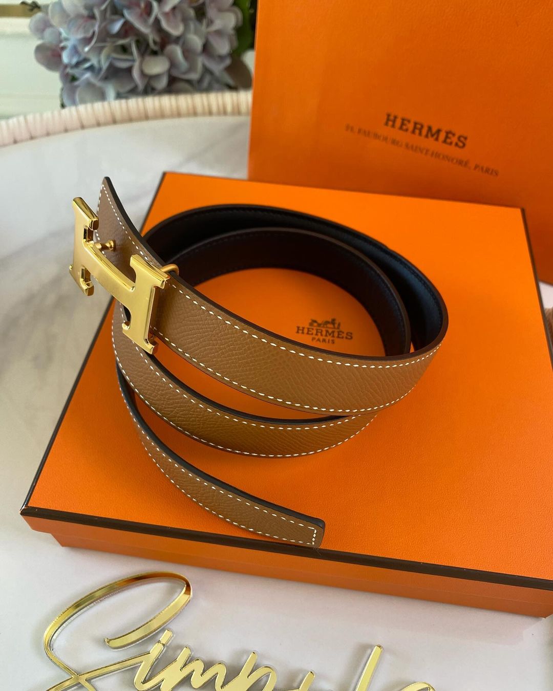 Hermes Reversible Tan/ Black Belt