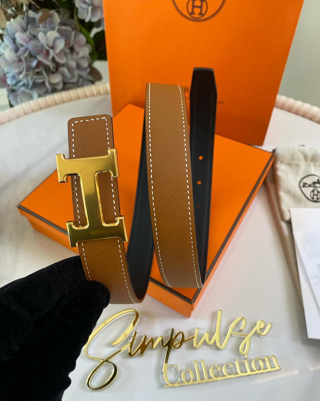 Hermes Reversible Tan/ Black Belt