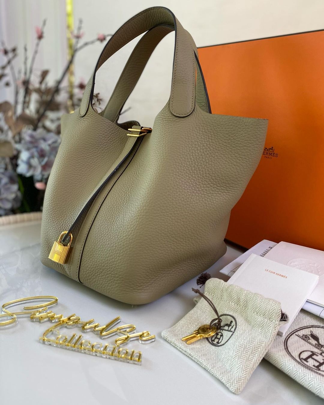 Hermes Picotin Lock 22 Beige Marfa GHW