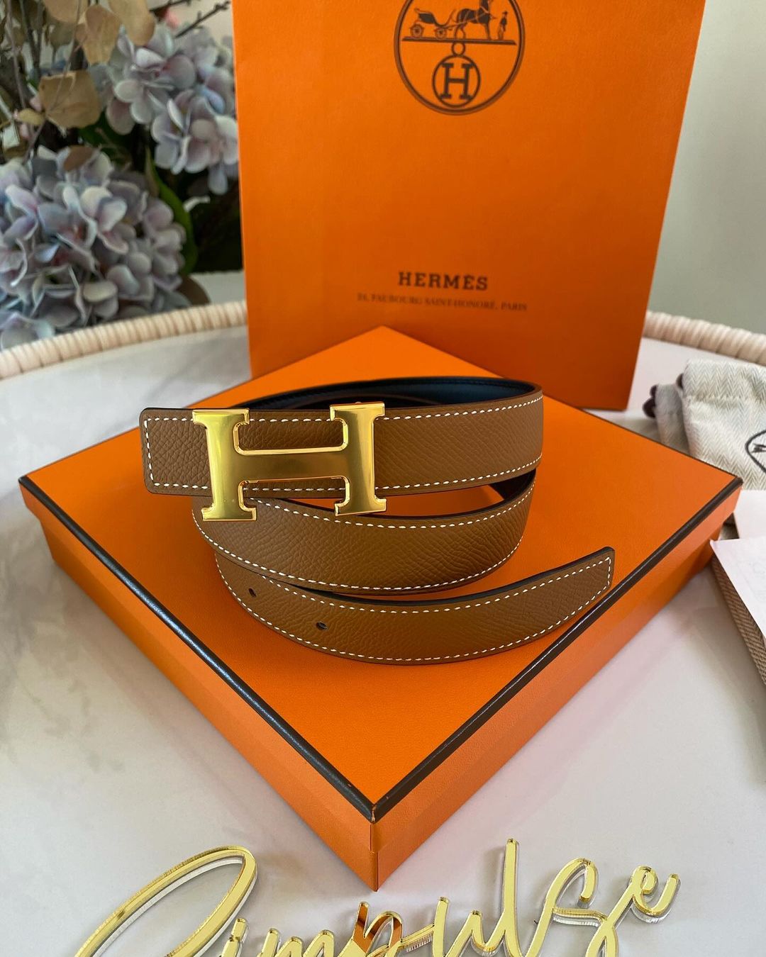 Hermes Reversible Tan/ Black Belt