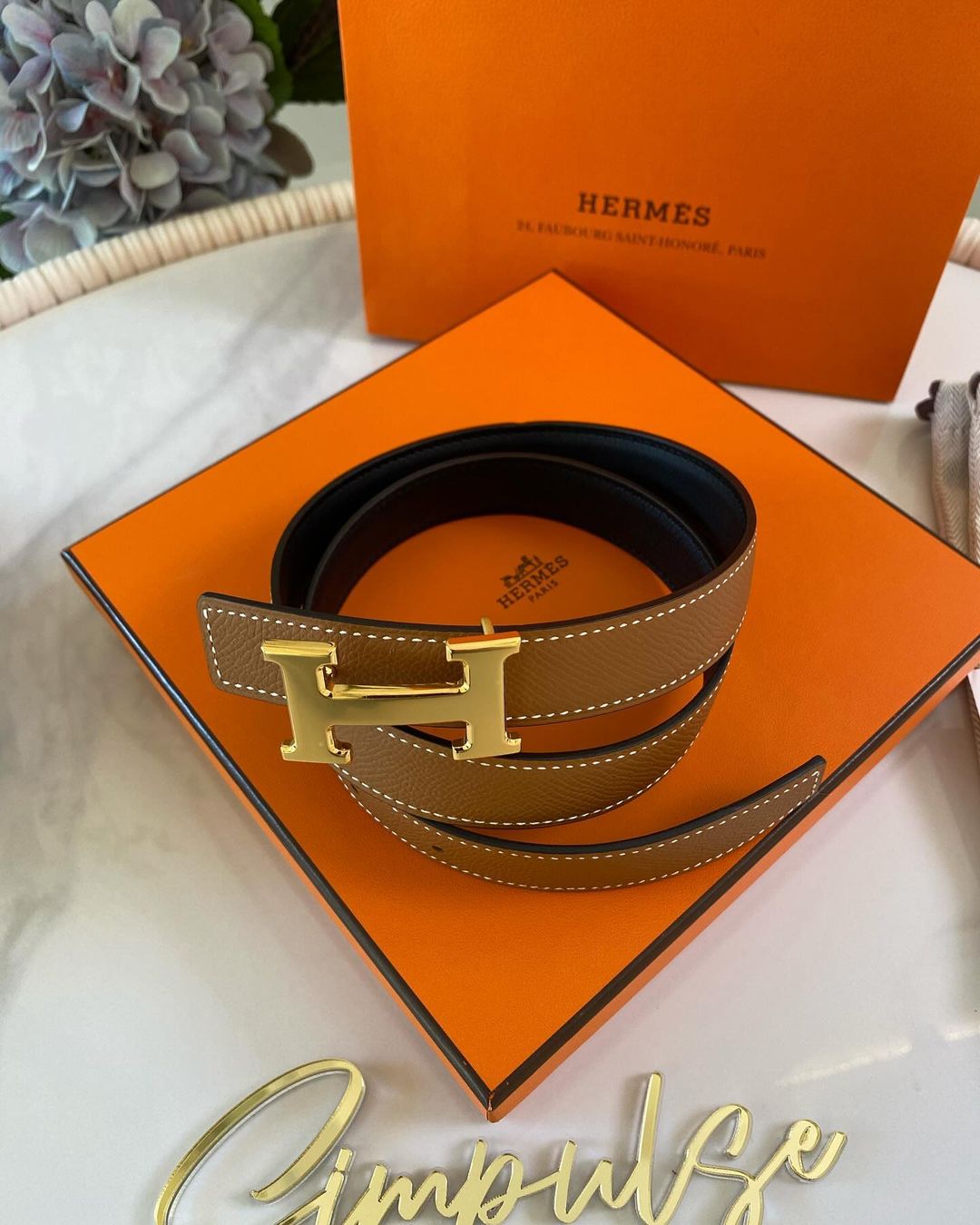Hermes Reversible Tan/ Black Belt