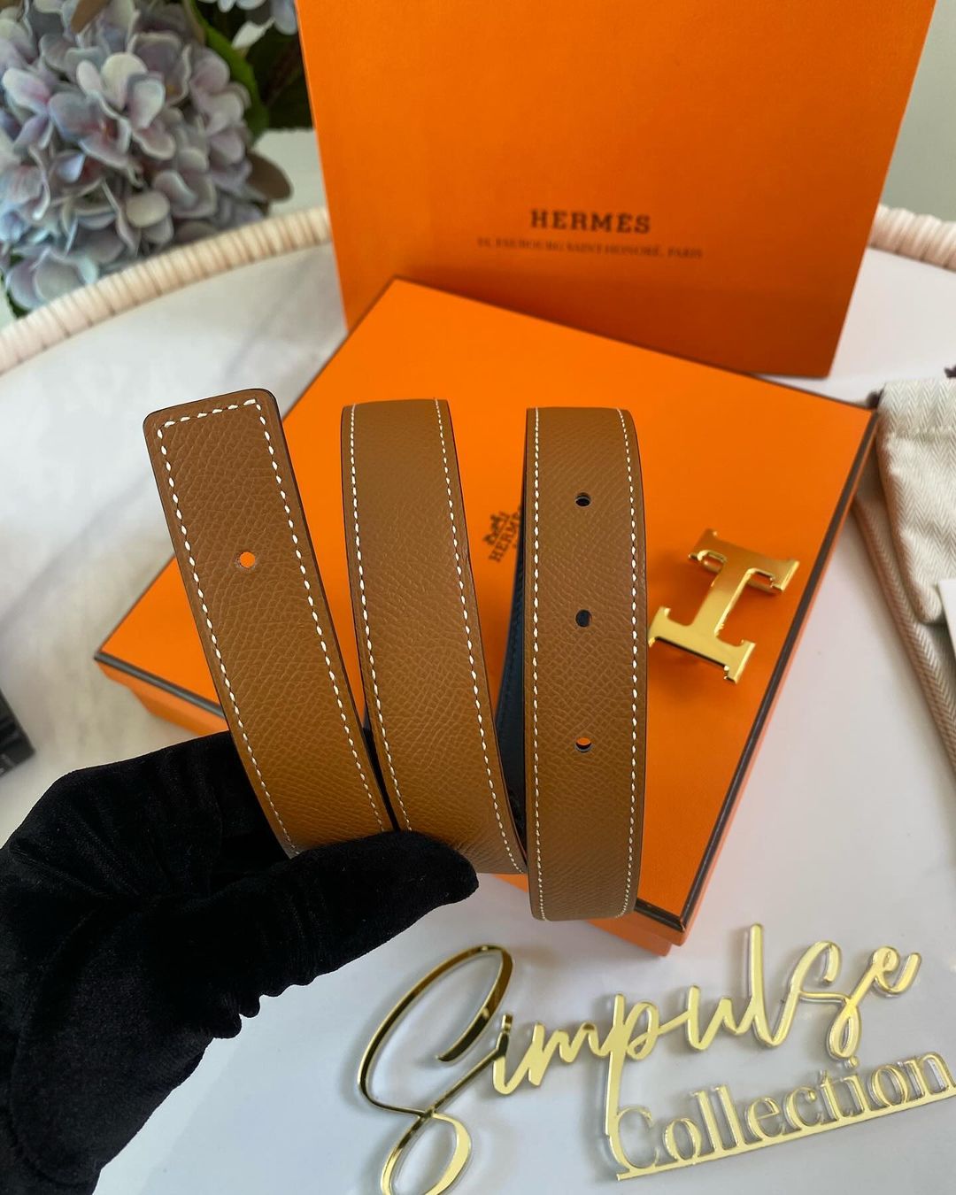 Hermes Reversible Tan/ Black Belt