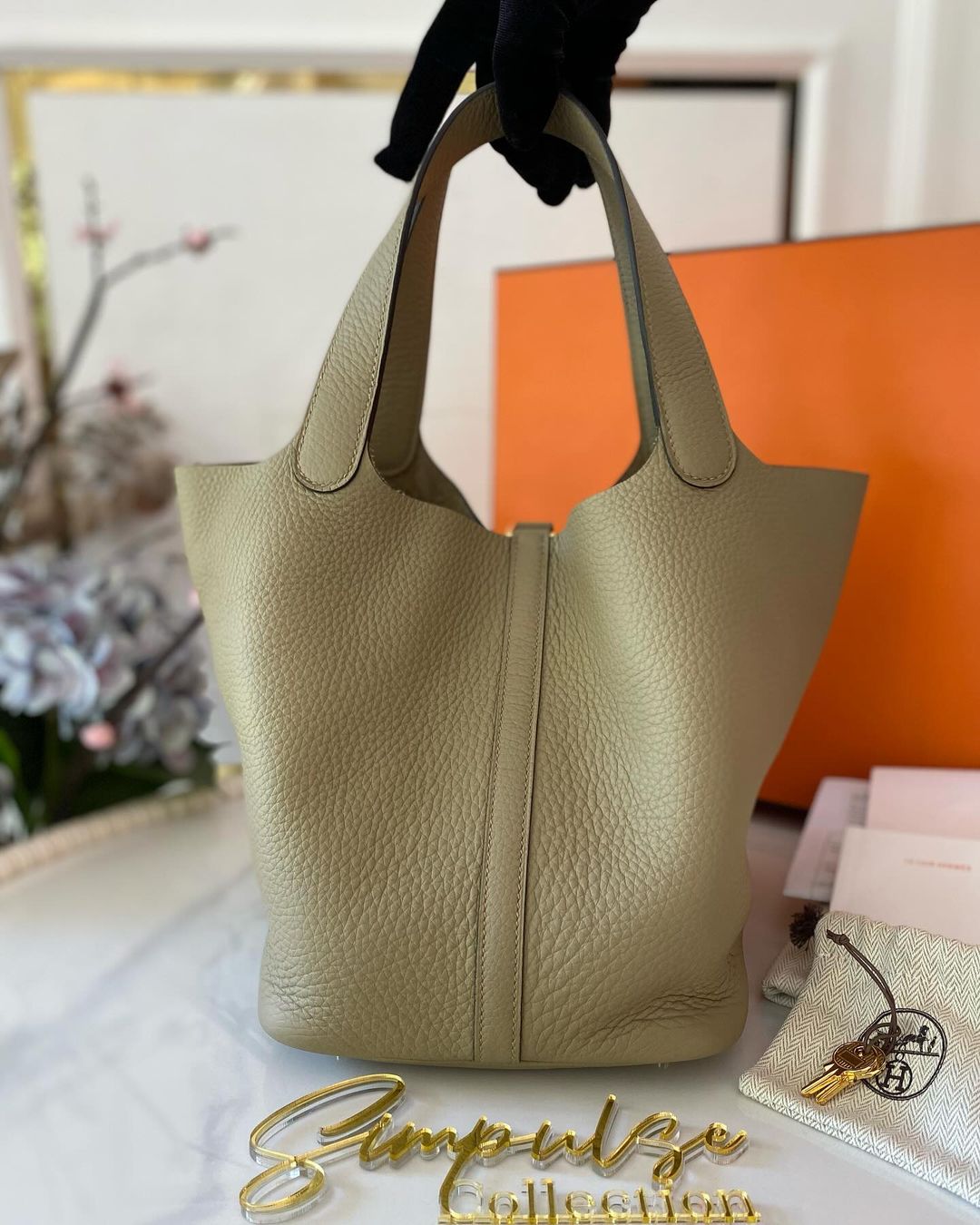 Hermes Picotin Lock 22 Beige Marfa GHW