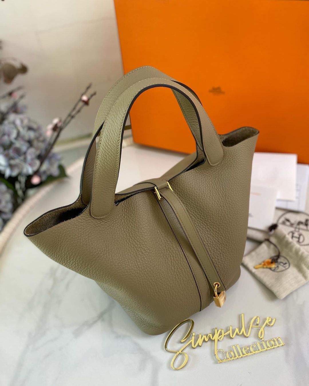 Hermes Picotin Lock 22 Beige Marfa GHW