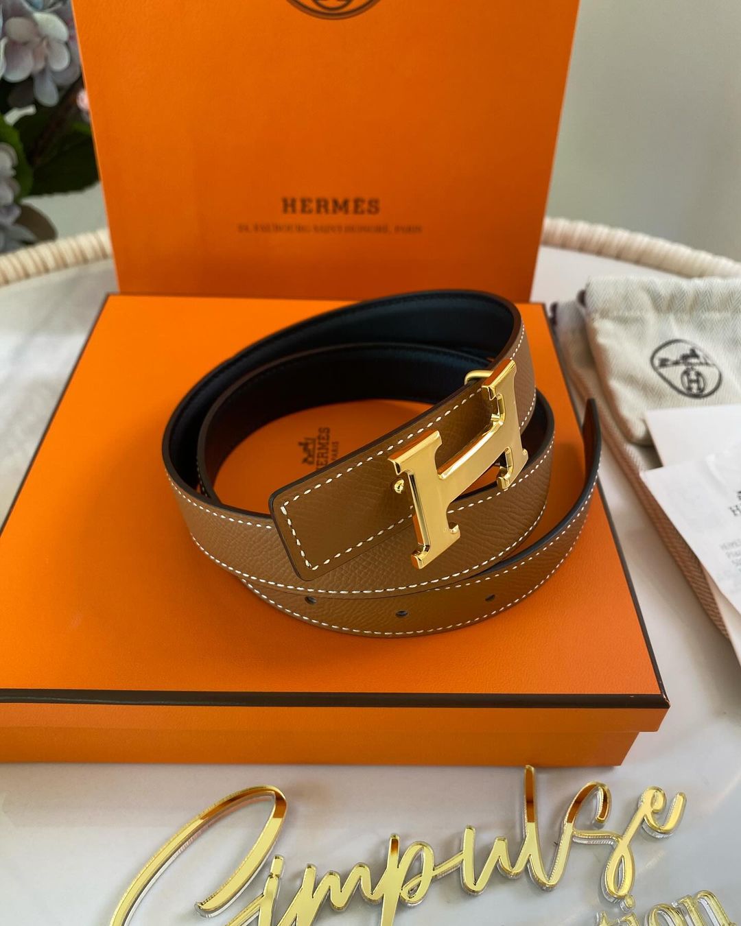 Hermes Reversible Tan/ Black Belt
