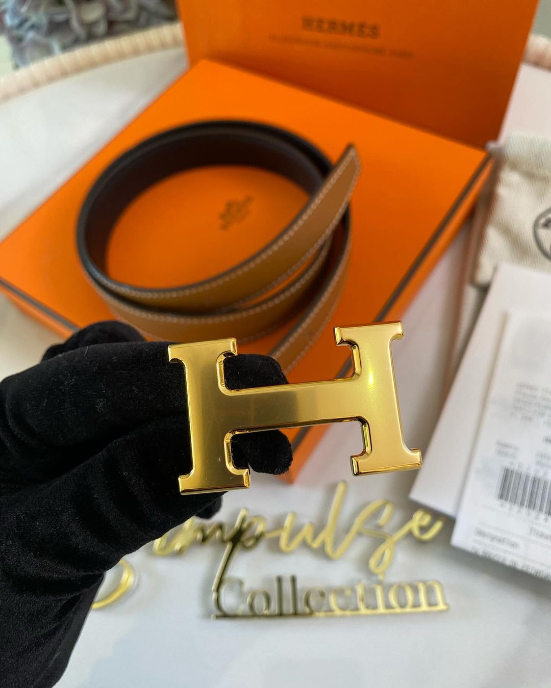 Hermes Reversible Tan/ Black Belt