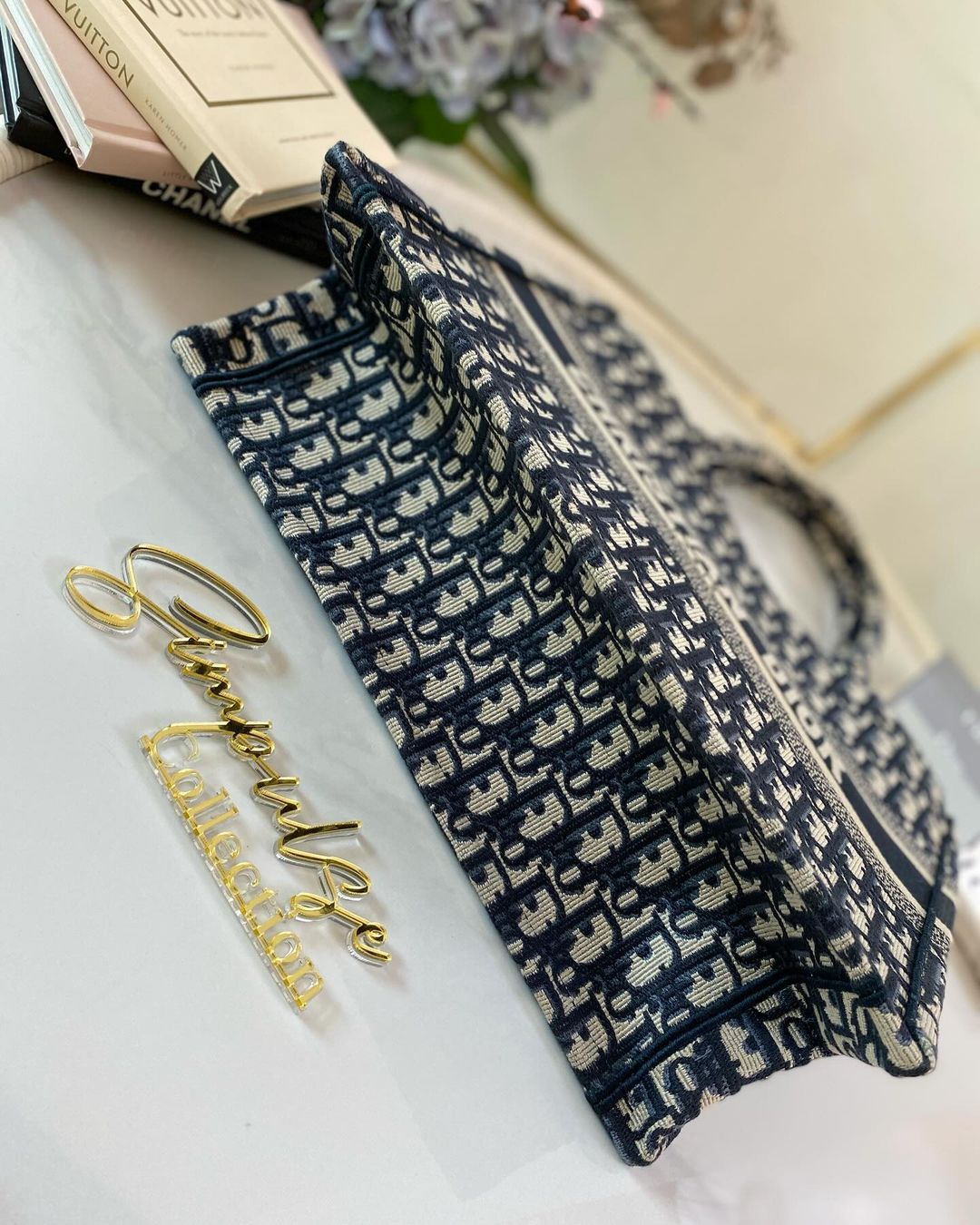 D Blue Oblique Medium BookTote