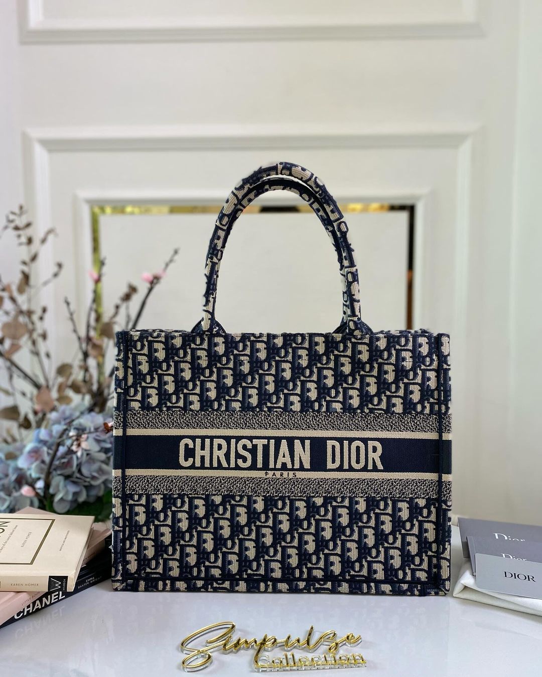 D Blue Oblique Medium BookTote