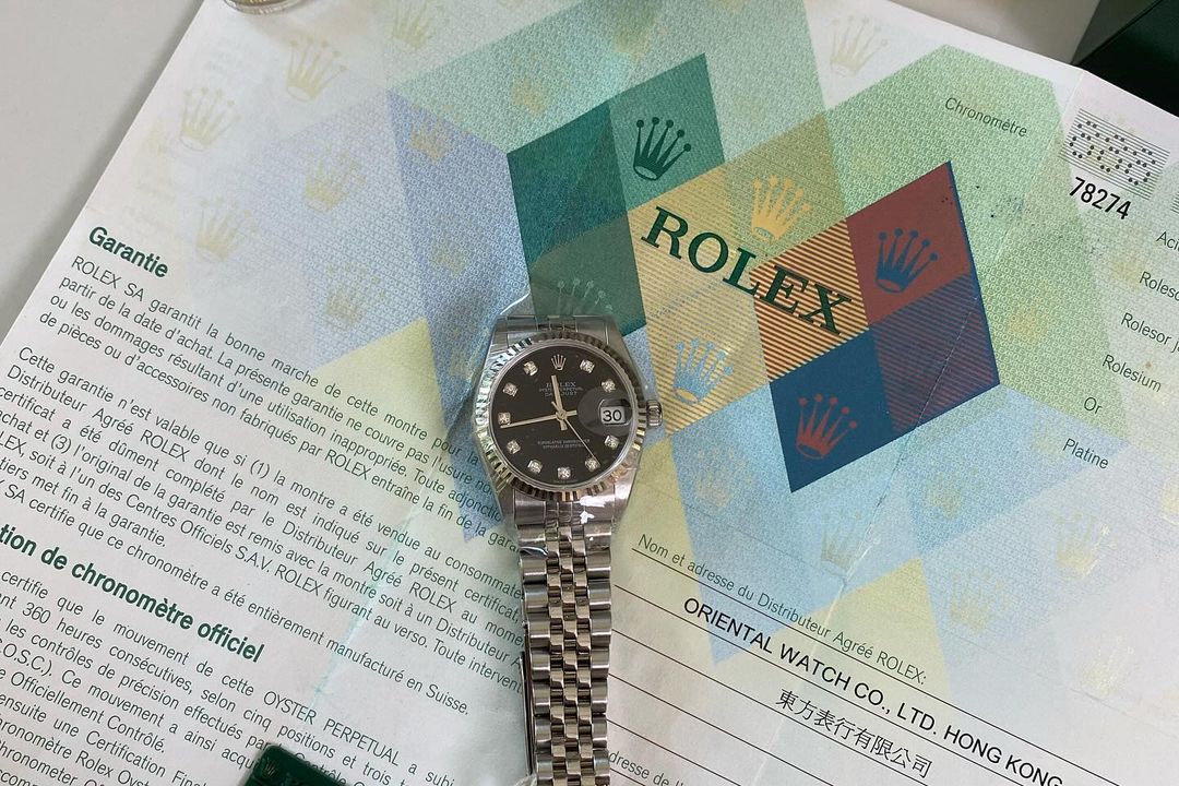 R Datejust 31mm Black Face w/ Diamond Dial