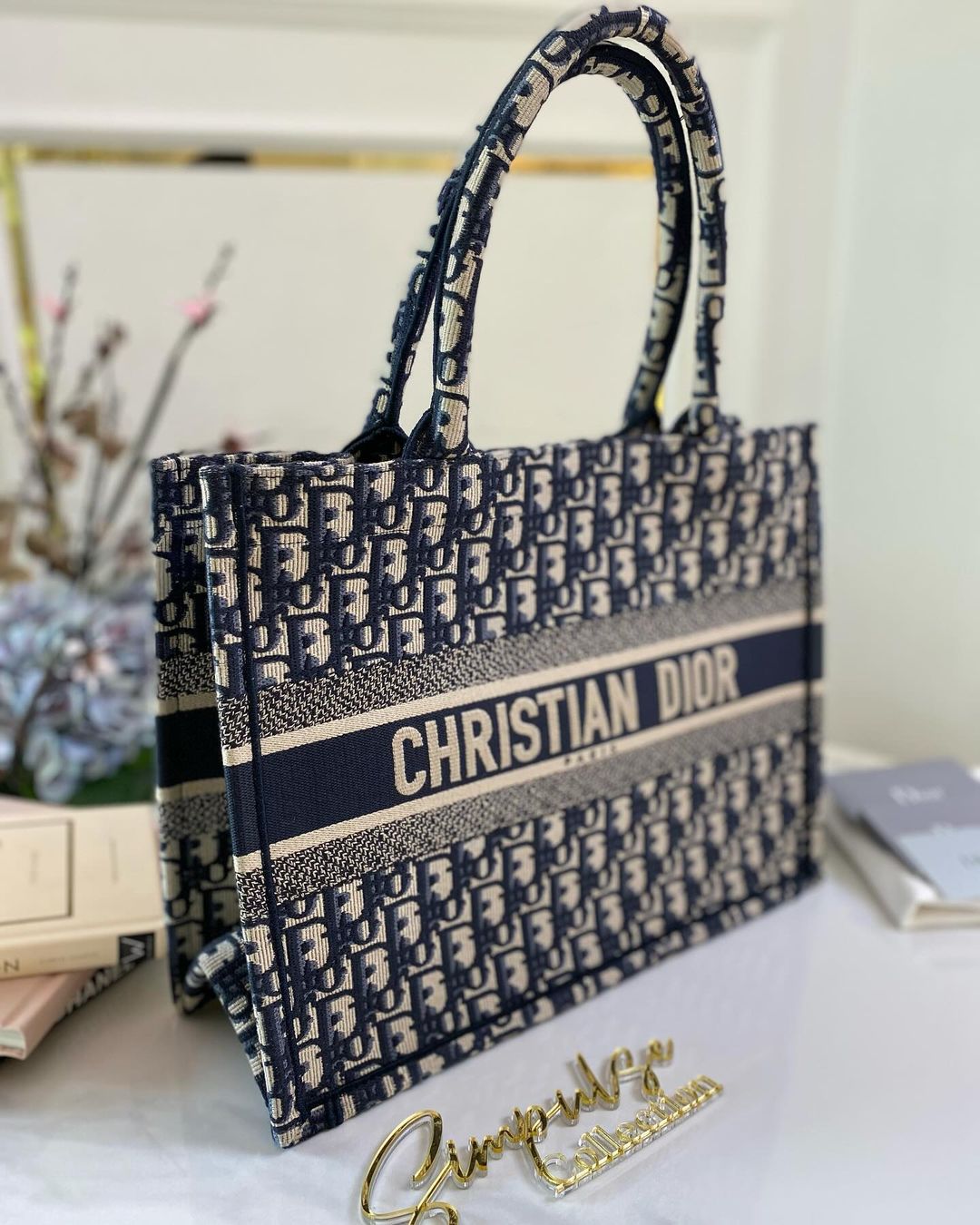 D Blue Oblique Medium BookTote
