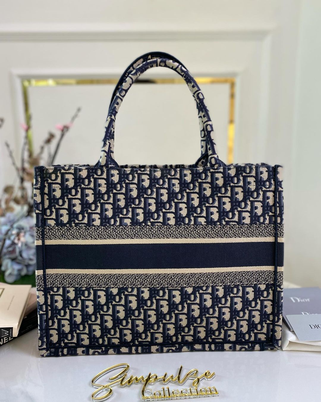 D Blue Oblique Medium BookTote