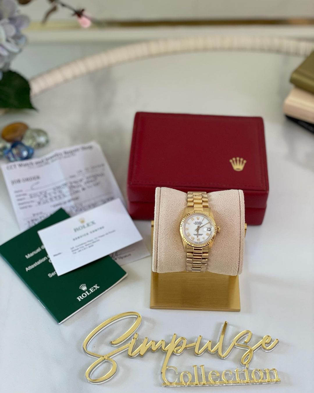 R Solid Gold White Face w/ Roman Dial