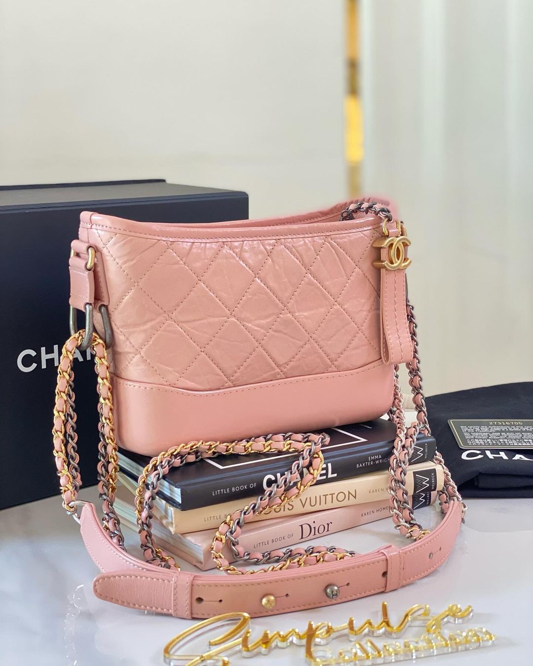 C Pink Gabrielle Hobo Small