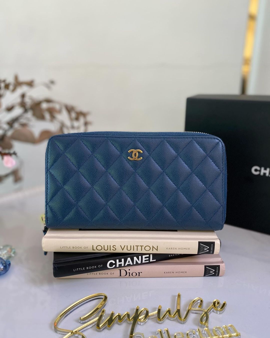 C Quilted Caviar Long Wallet