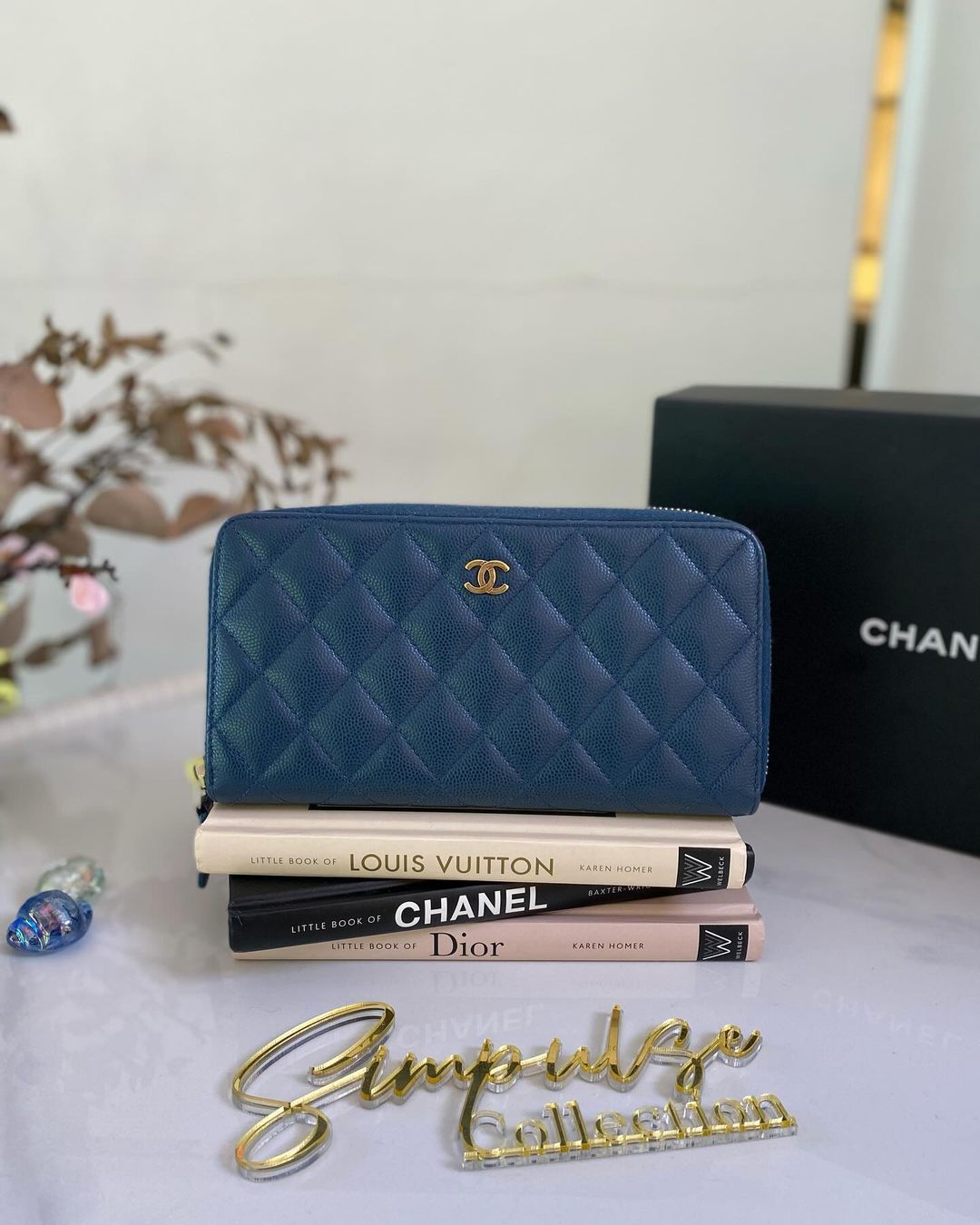 C Quilted Caviar Long Wallet