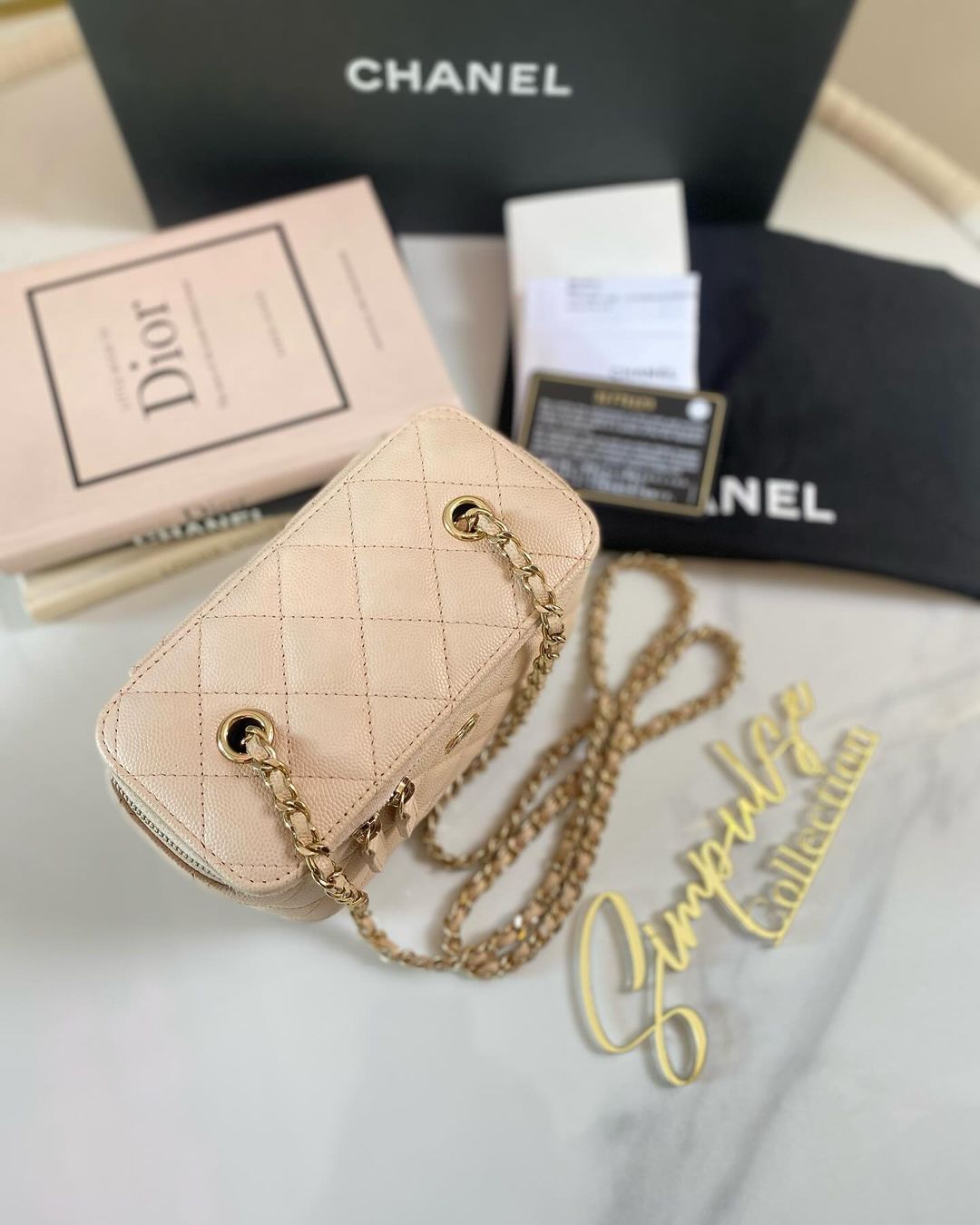 Chanel Vanity Caviar in Beige GHW